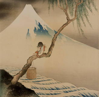 Boy Looking at Mount Fuji