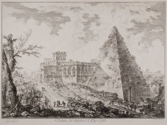 Veduta del Sepolcro di Cajo Cestio (View of the Pyramid of Caius Cestius), from the Vedute di Roma (Views of Rome)