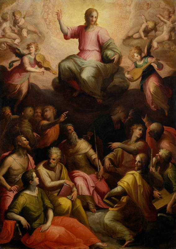 Christ in Glory with Apostles and Saints