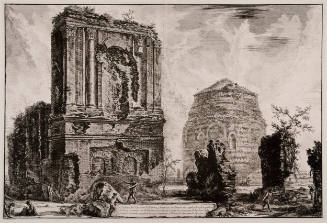 Veduta del Sepolcro de Pisone Liciniano (View of the Tomb of Piso Licinianus) from the Vedute di Roma Views of Rome)