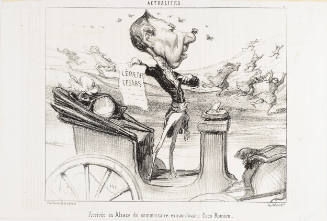 Arrivée en Alsace du commissaire extraordinaire Coco Romieu. (Arrival in Alsace of the extraordinary commissioner Coco Romieu.), plate 81 from Actualités