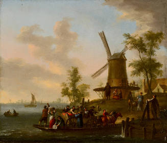 Travelers Landing on a Ferry