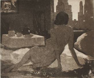 Nude with City Scene